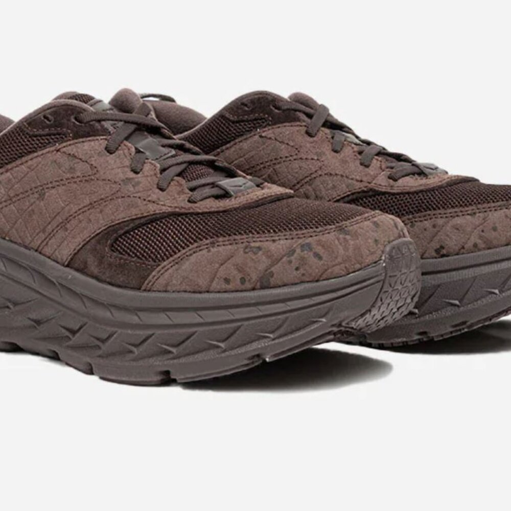 Hoka x Engineered Garments Bondi - Brown Croc Leather Mens 10